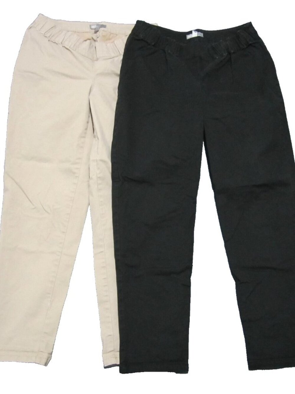 Lot of 2 Asos Maternity Pants Women size 6 (32x26) Ivory & Black Straight Leg